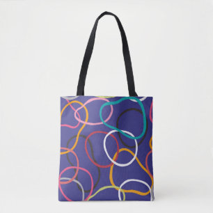 Circles, abstract bands seamless vintage pattern.  tote bag