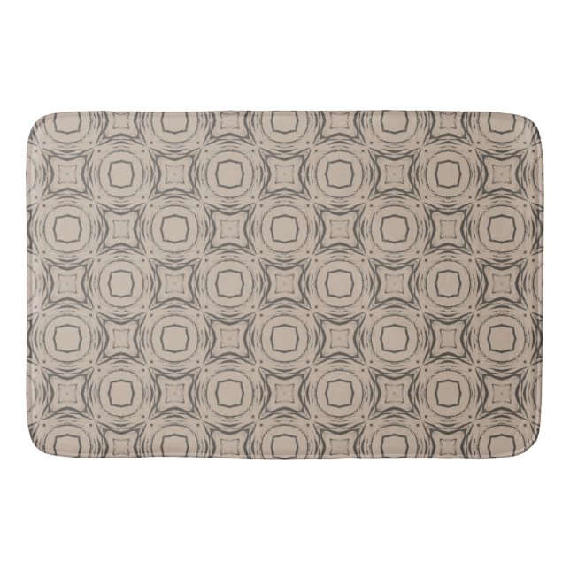 Circles and Diamonds in Bronze Pattern Bath Mat (Front)