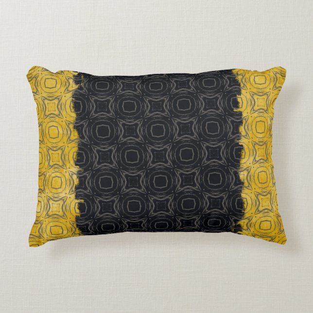 Circles and Diamonds in Bronze Pattern Decorative Cushion (Front)