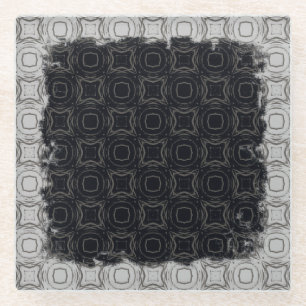 Circles and Diamonds in Bronze Pattern Glass Coaster