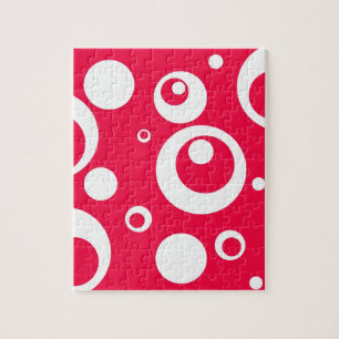 Circles and Dots in Geranium Jigsaw Puzzle