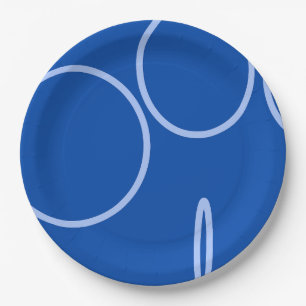 Circles and Loop on Blue Paper Plate