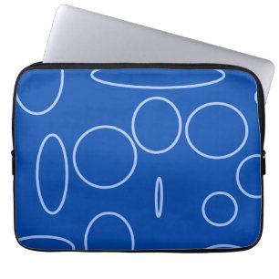 Circles and Loops on Blue Laptop Sleeve