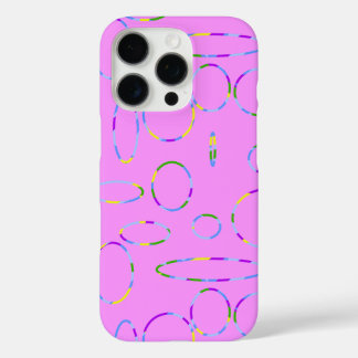 Circles and Loops on Modern Pink Magenta Geometric iPhone 16 Pro Case