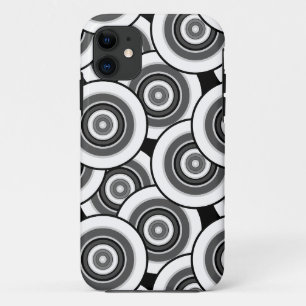 Circles and rings geometric black and white patter Case-Mate iPhone case