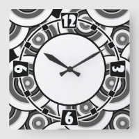 Circles and rings geometric black and white patter