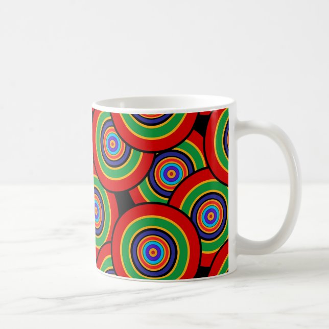 Circles and rings retro coffee mug (Right)