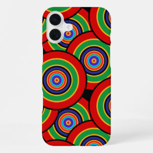 Circles and rings retro iPhone 16 plus case