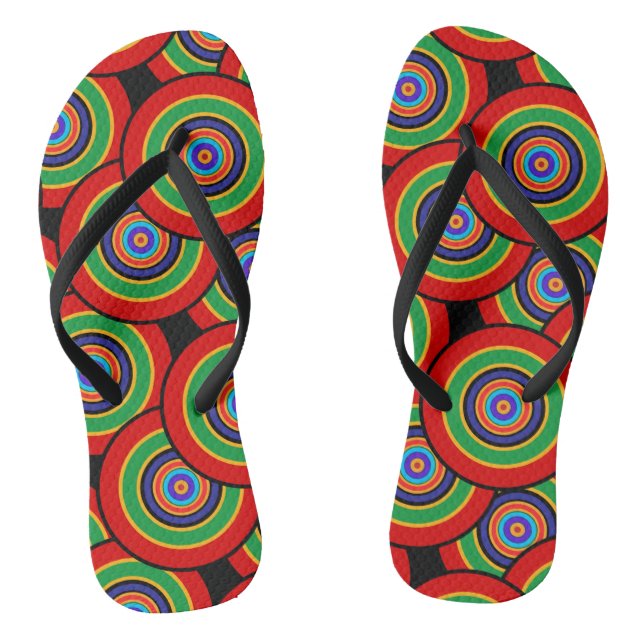 Circles and rings retro jandals (Footbed)