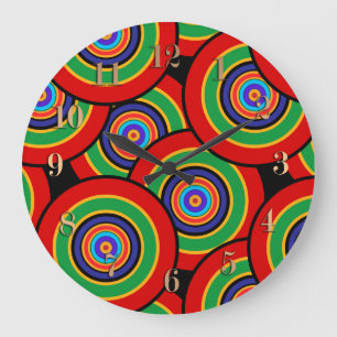 Circles and rings retro large clock
