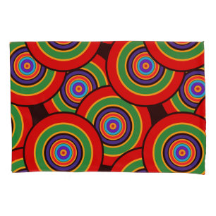 Circles and rings retro  pillowcase