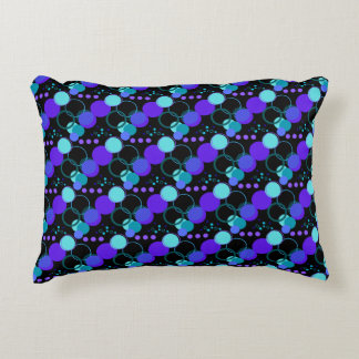 Circles and Round Shapes Pattern in Black Decorative Cushion