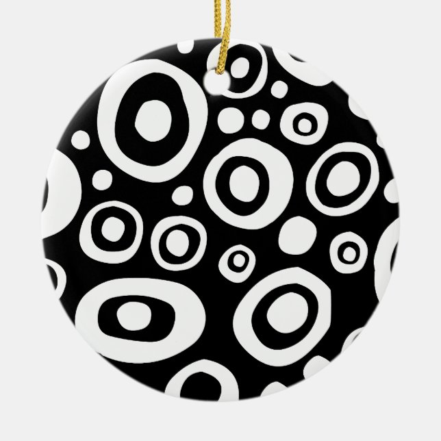 Circles and Spots 04 Ceramic Tree Decoration (Front)