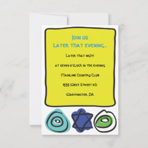 CIRCLES and SQUARES Bar Bat Mitzvah Party Card