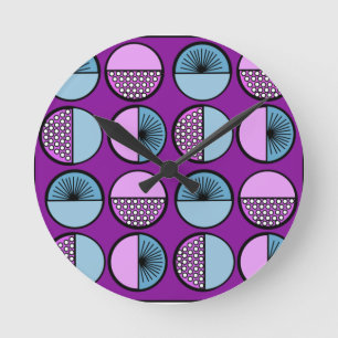 Circles and Stars Round Clock