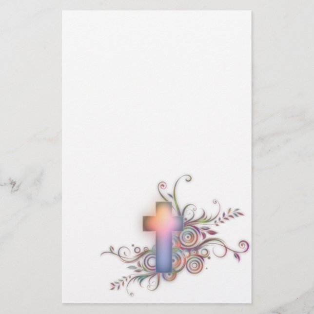 Circles and Swirls~ Cross Stationery (Front)