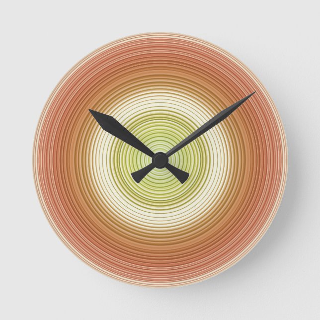 Circles - citrus colors round clock (Front)