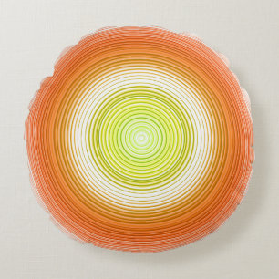 Circles - citrus colours round cushion