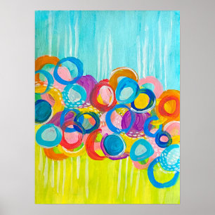 Circles Colourful Abstract Painting Print