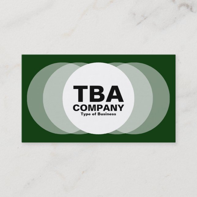 Circles - Dark Green Business Card (Front)