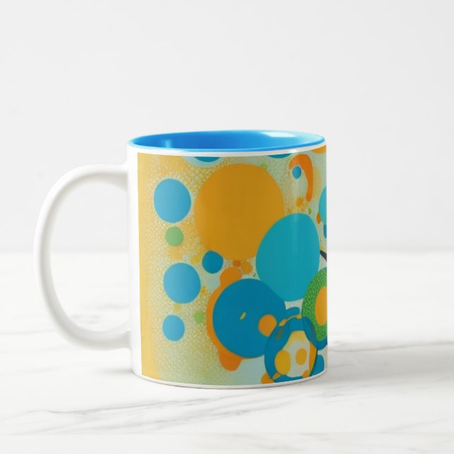 Circles design Two-Tone coffee mug (Left)