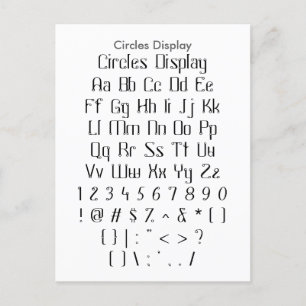 Circles Display - Zazzle Font Sampler Sheet Postcard