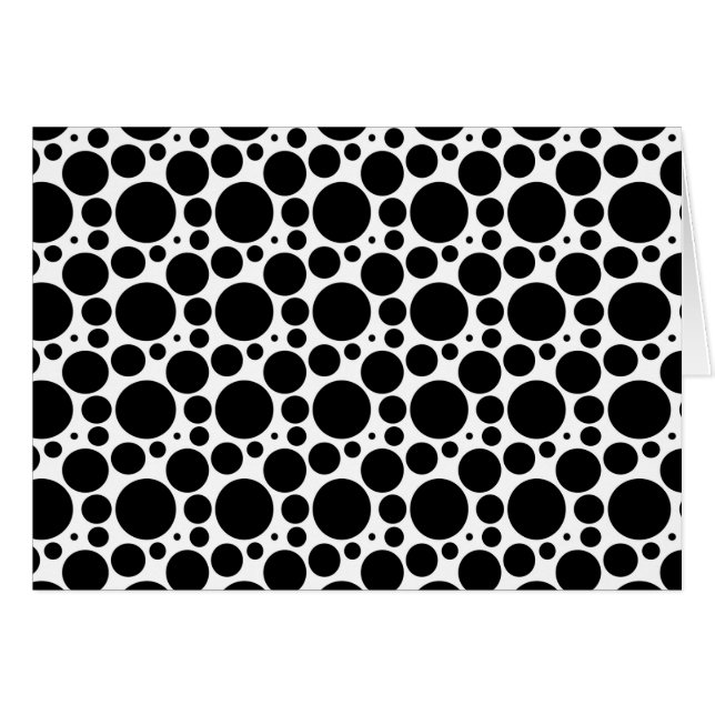 Circles & Dots in 7 Sizes: Repeating Black & White (Front Horizontal)