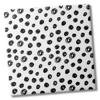 Circles Dots Pattern Black White