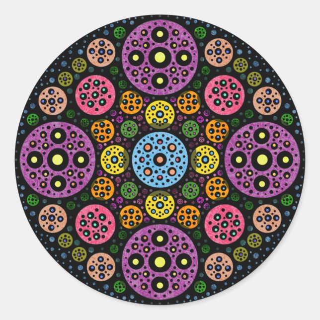Circles Galore Classic Round Sticker (Front)