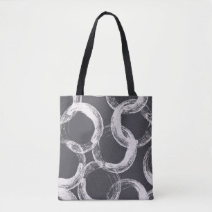 Circles Geometric Seamless Black Background Tote Bag