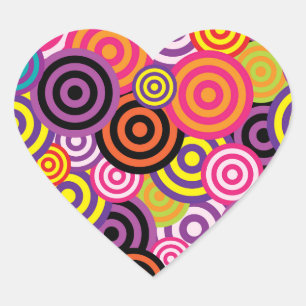 CIRCLES GROOVY  HEART STICKER