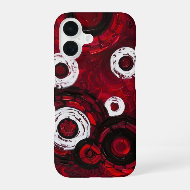 Circles in wine iPhone 16 case (Back)
