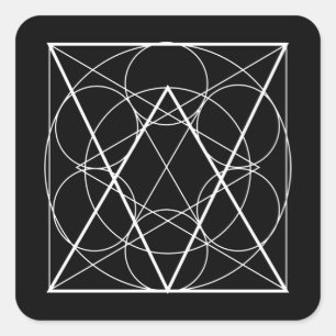 Circles inside square sacred geometry sticker