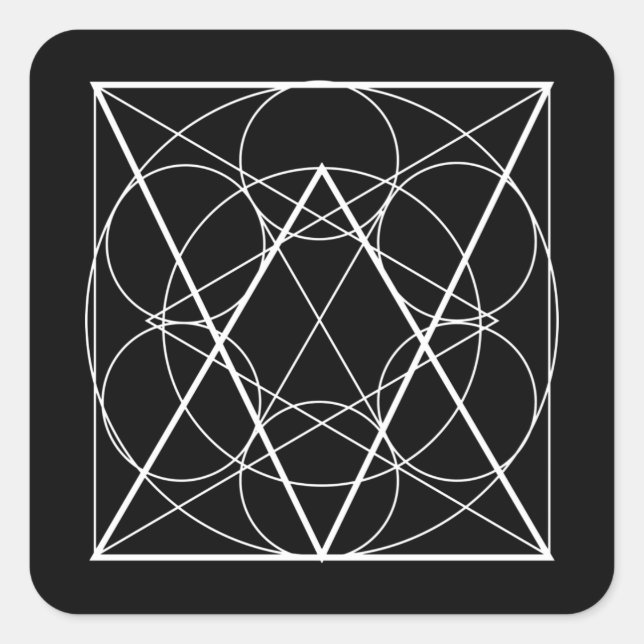 Circles inside square sacred geometry sticker (Front)