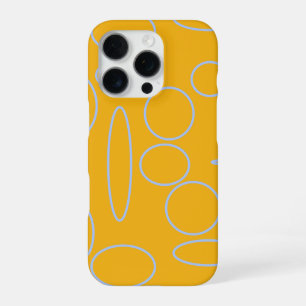 Circles Loops on Orange Geometric iPhone 16 Pro Case