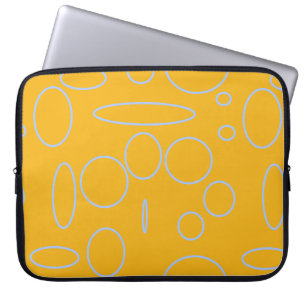 Circles Loops on Orange Geometric Laptop Sleeve