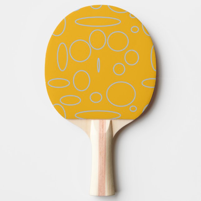 Circles Loops on Orange Geometric  Ping Pong Paddle (Front)