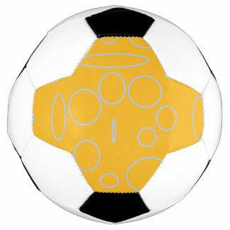 Circles Loops on Orange Geometric Soccer Ball