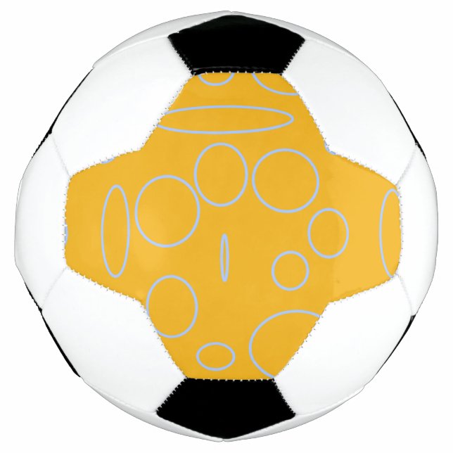 Circles Loops on Orange Geometric  Soccer Ball (Front)