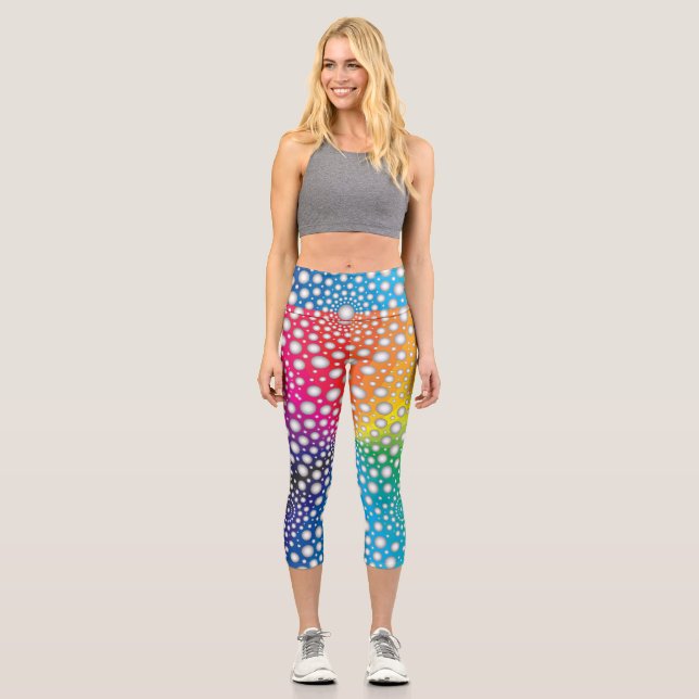 Circles Mandala 2 Capri Leggings (Front)