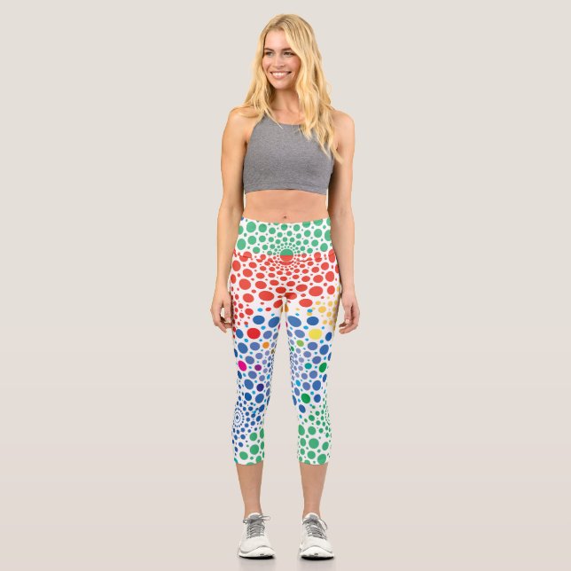Circles Mandala 3 Capri Leggings (Front)