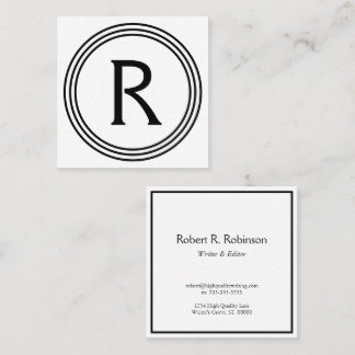 Circles Monogram Square Business Card