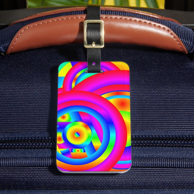 Circles of Colour Luggage Tag (Front Insitu 2)