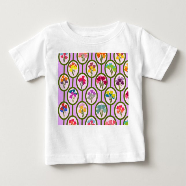 Circles of Flowers Baby T-Shirt (Front)