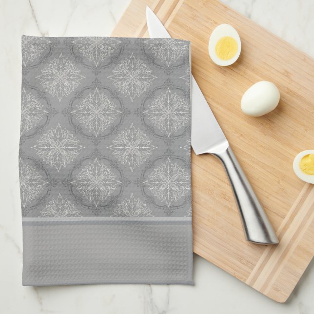 Circles Of Grey Tea Towel (Quarter Fold)