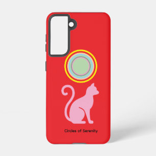 Circles of Serenity Pink Art Deco Cat Galaxy Case