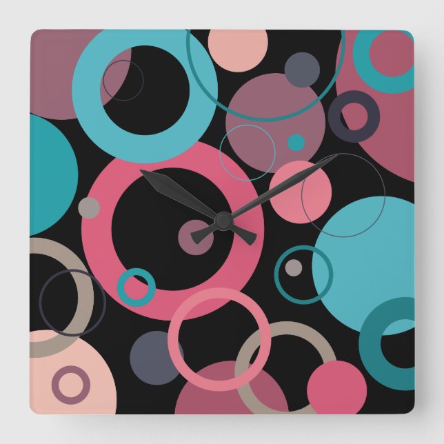 Circles of the horizon    square wall clock (Front)