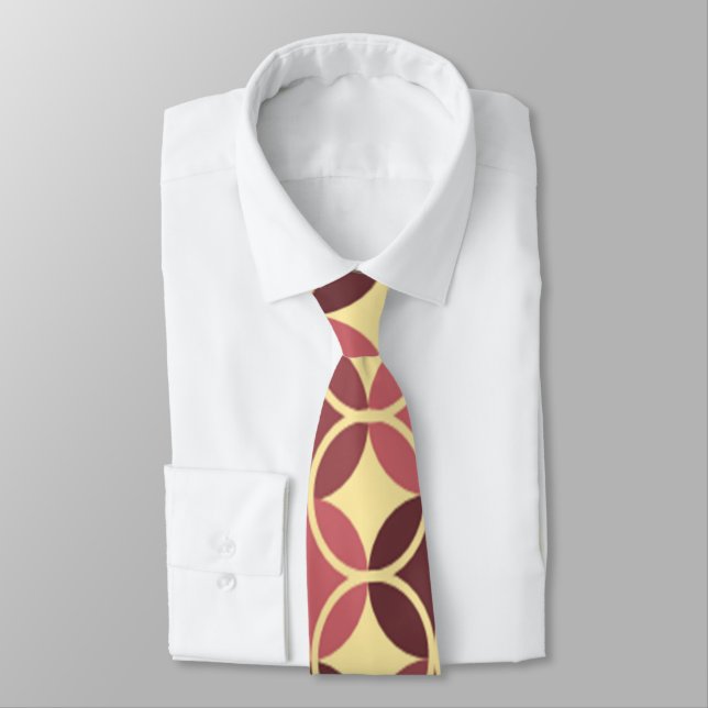 Circles on Circles - Purple and Cream Tie (Tied)