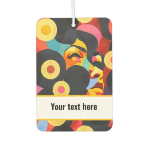 Circles Orange Yellow Black Car Air Freshener