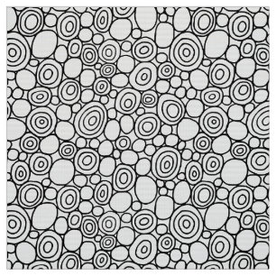 Circles Pattern 210819 - Black and White Fabric
